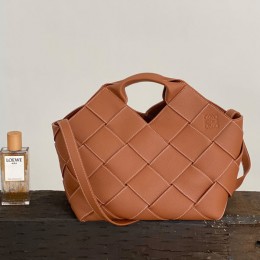 LOEWE Woven Basket Gingham Bag